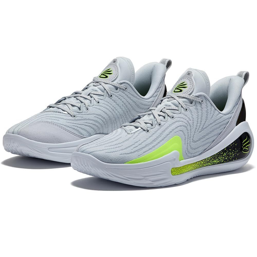 Under armour Mens Curry 12 Basketball Shoes, Grey/Black/Volt, 8.5